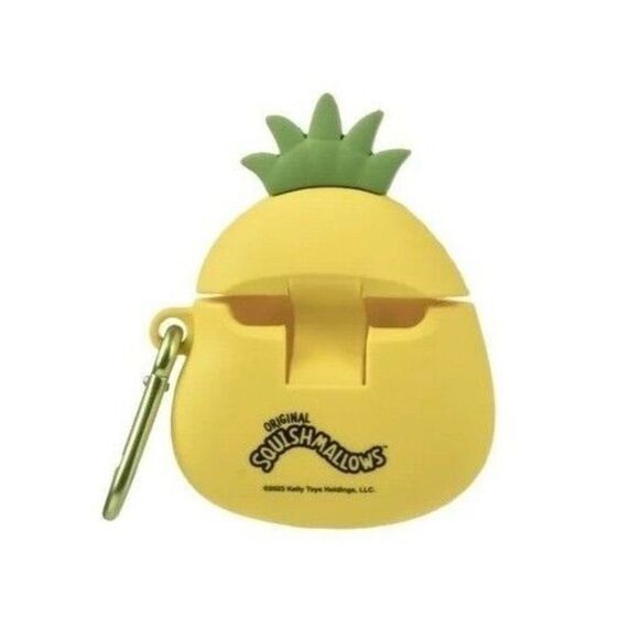 Squishmallows Pineapple Airpod Case Silicon Cover Includes Carabiner Yellow NIP - Picture 3 of 3